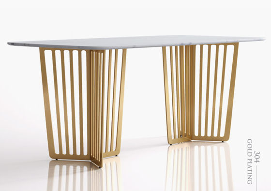 Mesa de comedor contemporánea moderna el 160*80*75cm del hotel del restaurante del cuadrado a prueba de herrumbre de los muebles