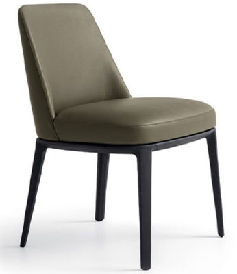 Sillas de cuero poner crema Wearproof del comedor con las piernas negras