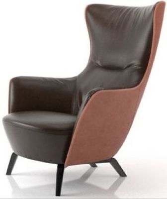Alta estilo con alas butaca abrasiva anti de la silla del Recliner del cuero de parte posterior