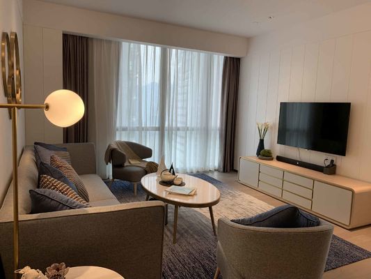 Los muebles de madera sólidos de ASCOTT fijaron los sistemas de sala de estar para el ODM de los apartamentos