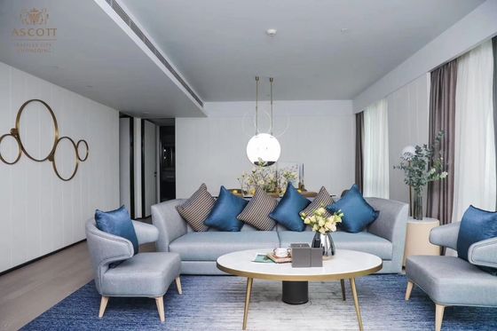 Los muebles de madera sólidos de ASCOTT fijaron los sistemas de sala de estar para el ODM de los apartamentos
