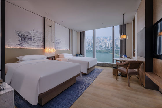 Conjunto de muebles contemporáneos de dormitorios de hoteles para la industria de la hospitalidad