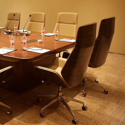 Muebles para salas de reuniones de hoteles, hechos de madera de alta calidad y materiales de cuero