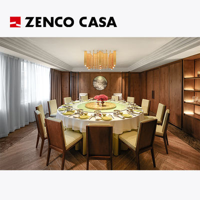 Mesa redonda de comedor con sillas a juego que se mezclan y combinan para grandes reuniones