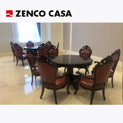 Área de ocio del hotel Muebles de estilo europeo Silla de salón con mesa redonda pequeña