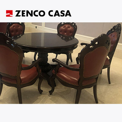 Área de ocio del hotel Muebles de estilo europeo Silla de salón con mesa redonda pequeña