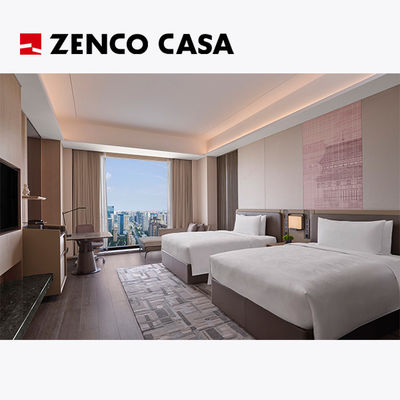 Muebles de dormitorio de estilo moderno con dos camas de tamaño 1500 * 2000mm
