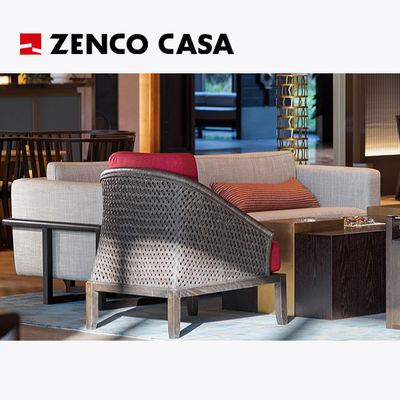 Muebles del vestíbulo de un hotel de estilo chino, incluidos sofás y sillas de descanso, etc.