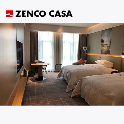 ISO14001 Muebles de dormitorio de hotel de estilo moderno incluye camas gemelas y armario de la cama