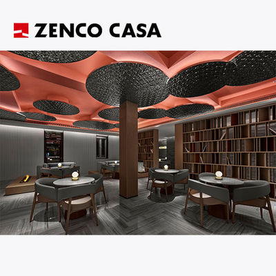 Muebles de ocio del hotel con mesa redonda de mármol y sillas de cuero