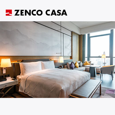 Muebles de hotel de lujo con cama y mesa de noche