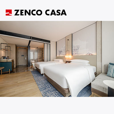 El conjunto de muebles del dormitorio del hotel incluye una cama individual y una mesa de cama