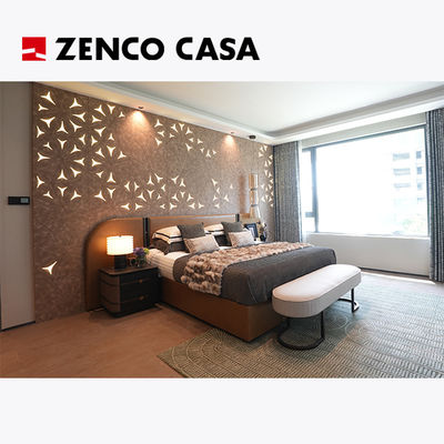 Muebles de dormitorio de lujo ligeros Compuesto por una cómoda cama doble y una cabecera de madera sólida