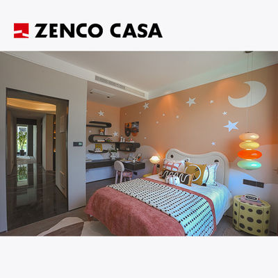 Muebles de dormitorio contemporáneos, incluida la cama de los niños con mesa de cama de madera maciza redonda