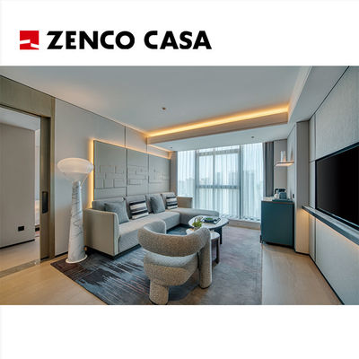 Muebles modernos de suites de hotel con cama de rey, mesa de escritura y silla de escritura, etc.