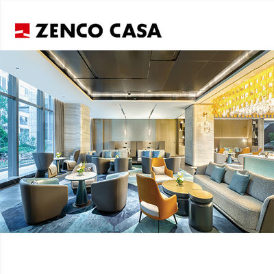 Proyecto de personalización del conjunto de muebles del vestíbulo del hotel de cinco estrellas, incluido un sofá doble y una mesa de café combinada